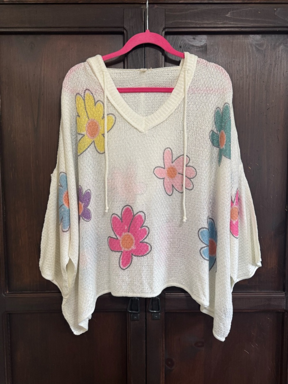 POL Daisy Knit Colorful lightweight Sweater size Large - Picture 2 of 9